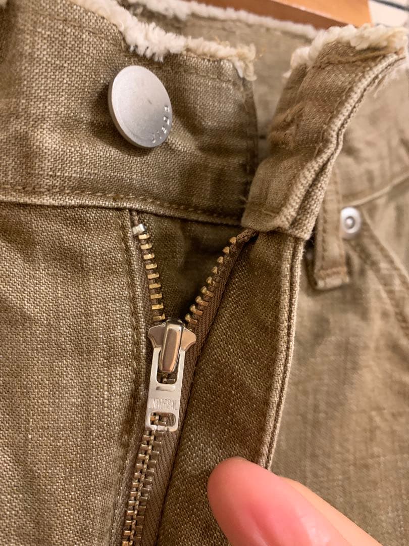 JIEDA オリーブデニムワイドレッグパンツ