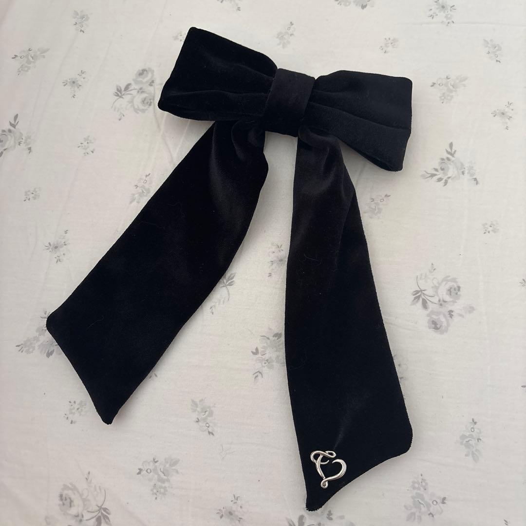 ヘアアクセサリー thevirgins velvet ribbon barrette