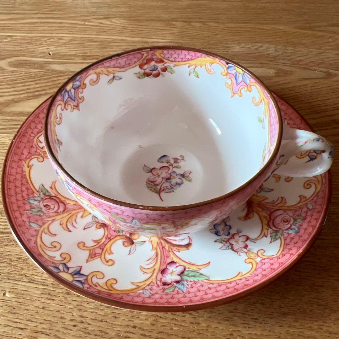 フランスサルグミンヌ窯、Mintonパターン148 ティーカップ＆ソーサー