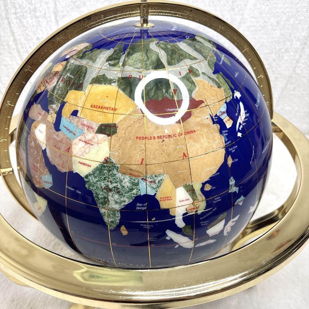 アンティーク地球儀　ゴールドスタンド　方位磁針付　猫脚　vendage