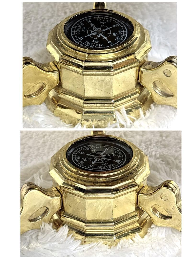 アンティーク地球儀　ゴールドスタンド　方位磁針付　猫脚　vendage