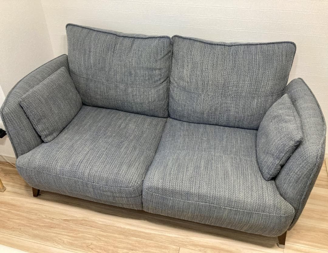 大塚家具 2人掛けソファ_ 布ネイビー色_幅160cm