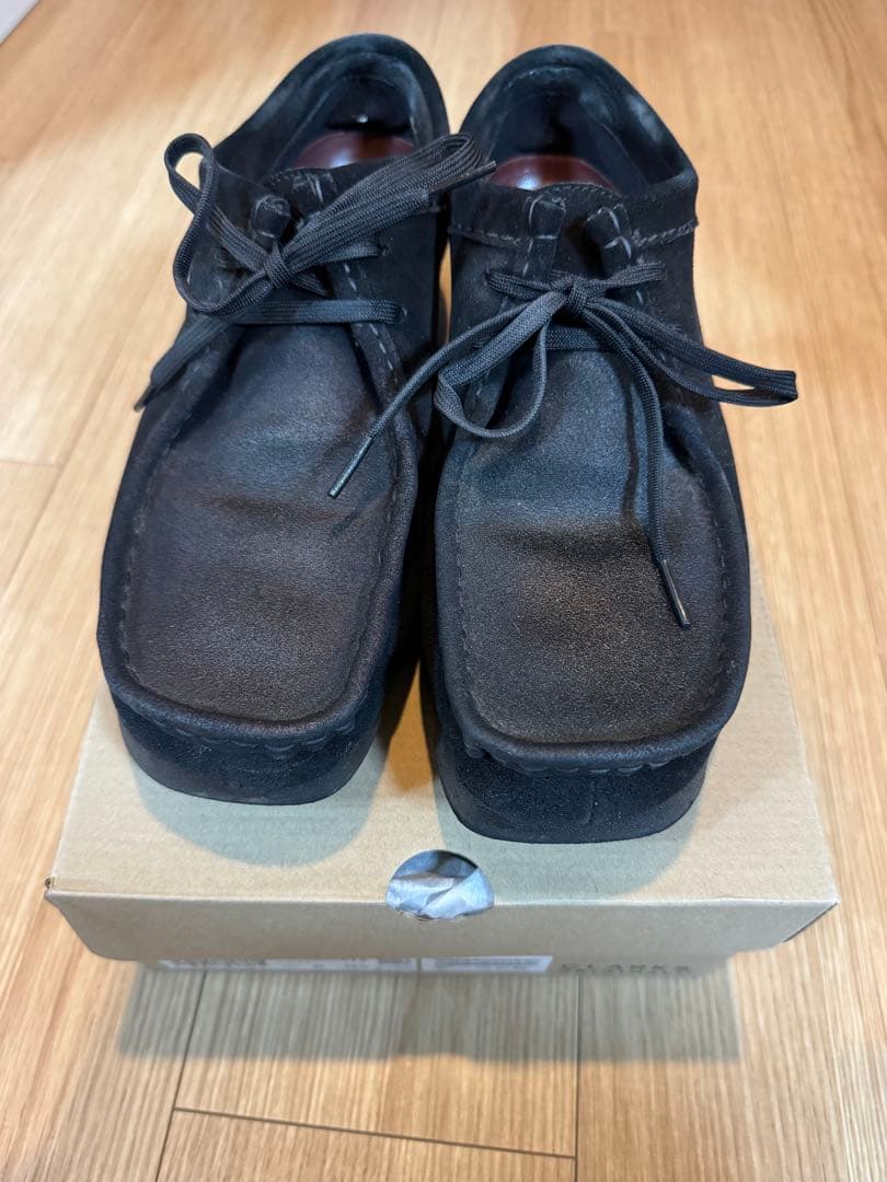 クラークス ワラビーゴアテックス ブラックスエード UK7.5