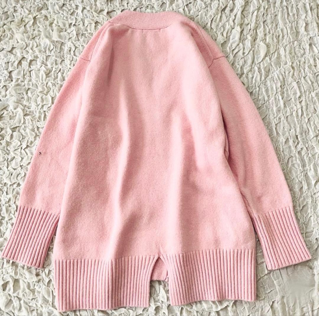 美品　NOLLEY’S ウール　カシミヤ　Vネックカーディガン　ピンク