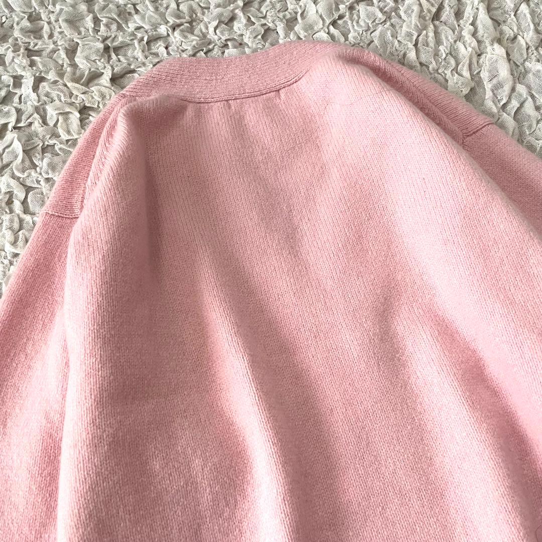 美品　NOLLEY’S ウール　カシミヤ　Vネックカーディガン　ピンク