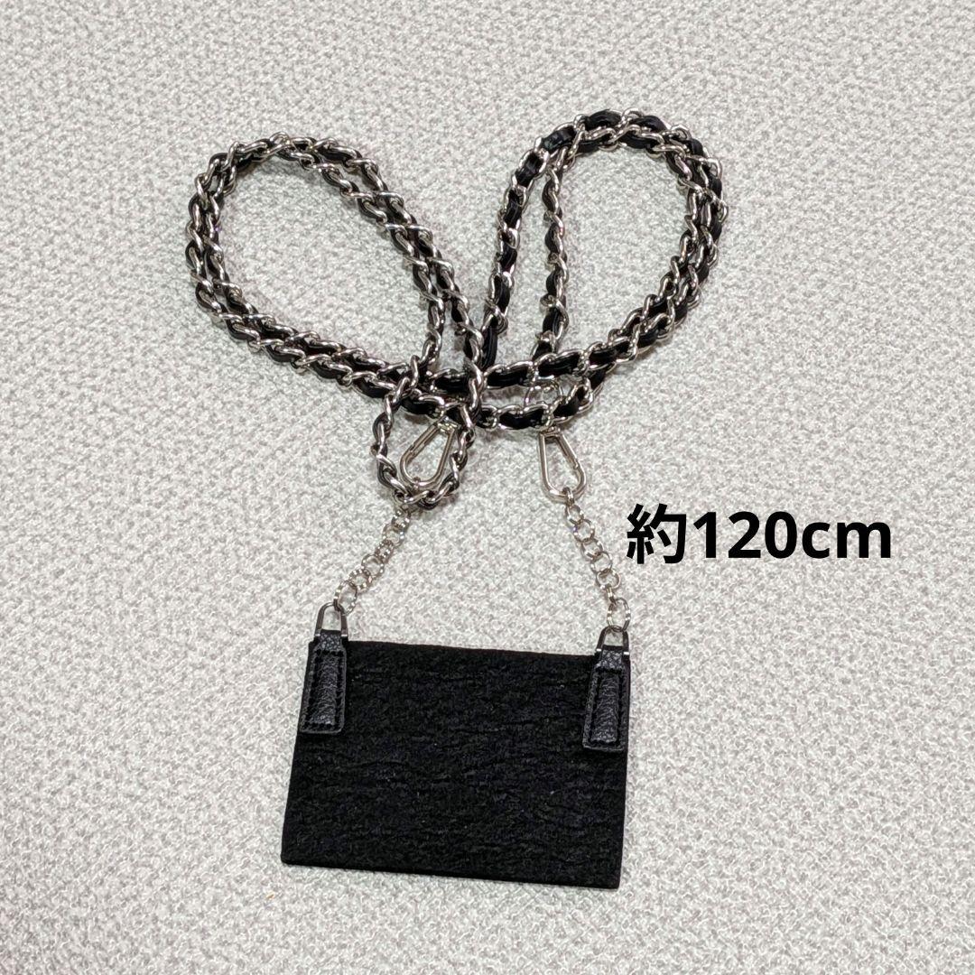 シャネル　ミニ財布　シルバーココ　カーフスキン 黒　ショルダー　カードケース