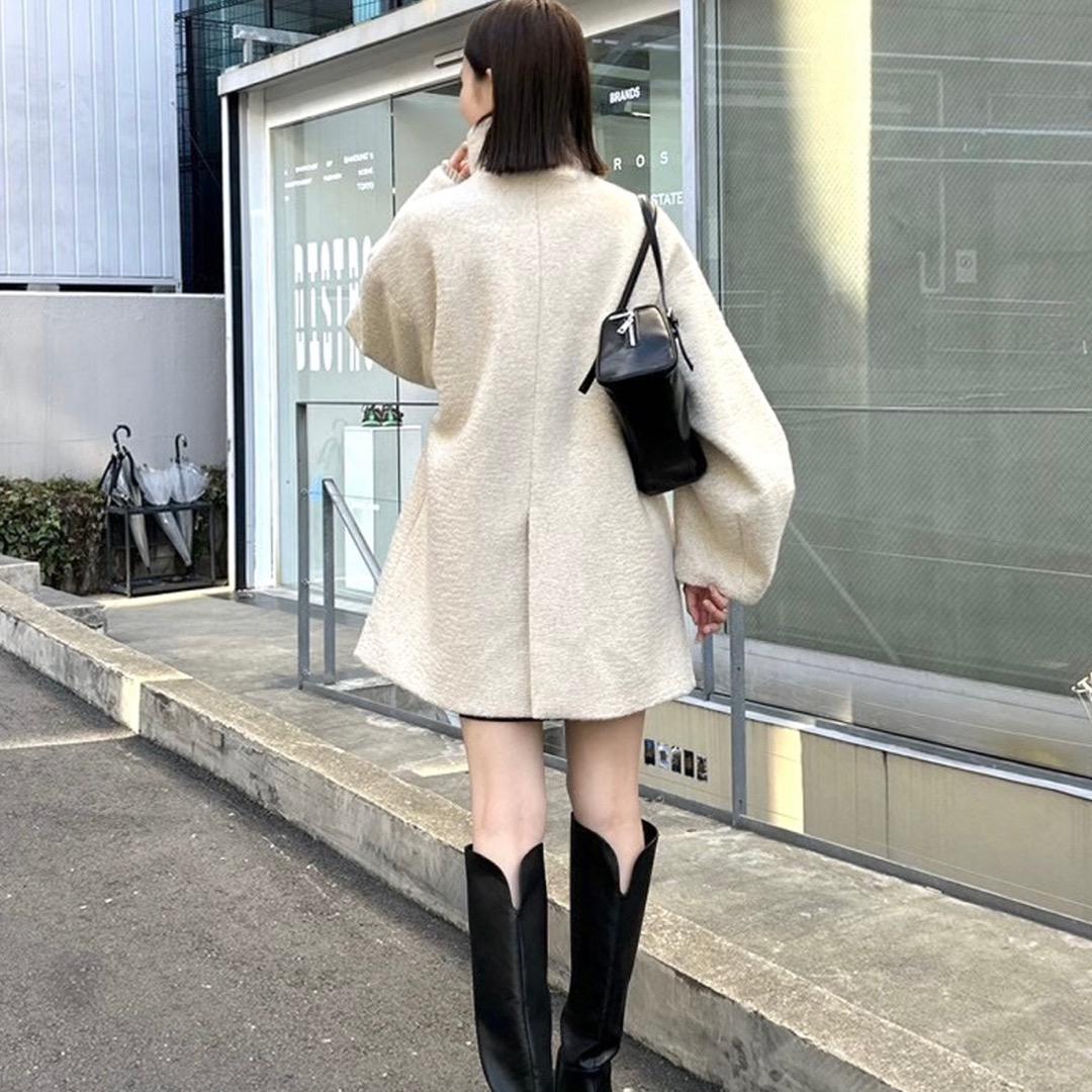 mystic シャギーミドルコートアイボリー サイズ2