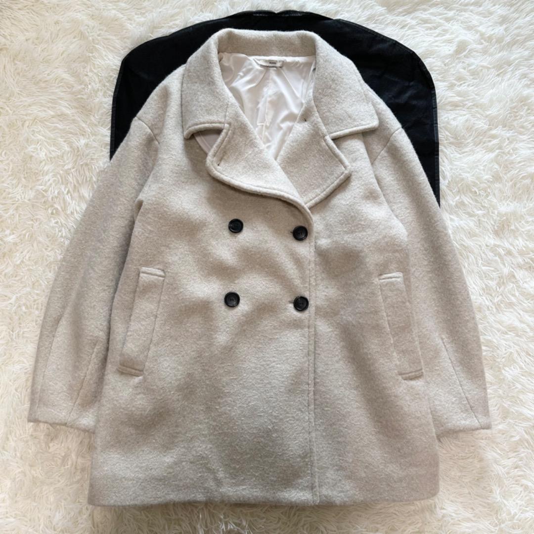 mystic シャギーミドルコートアイボリー サイズ2