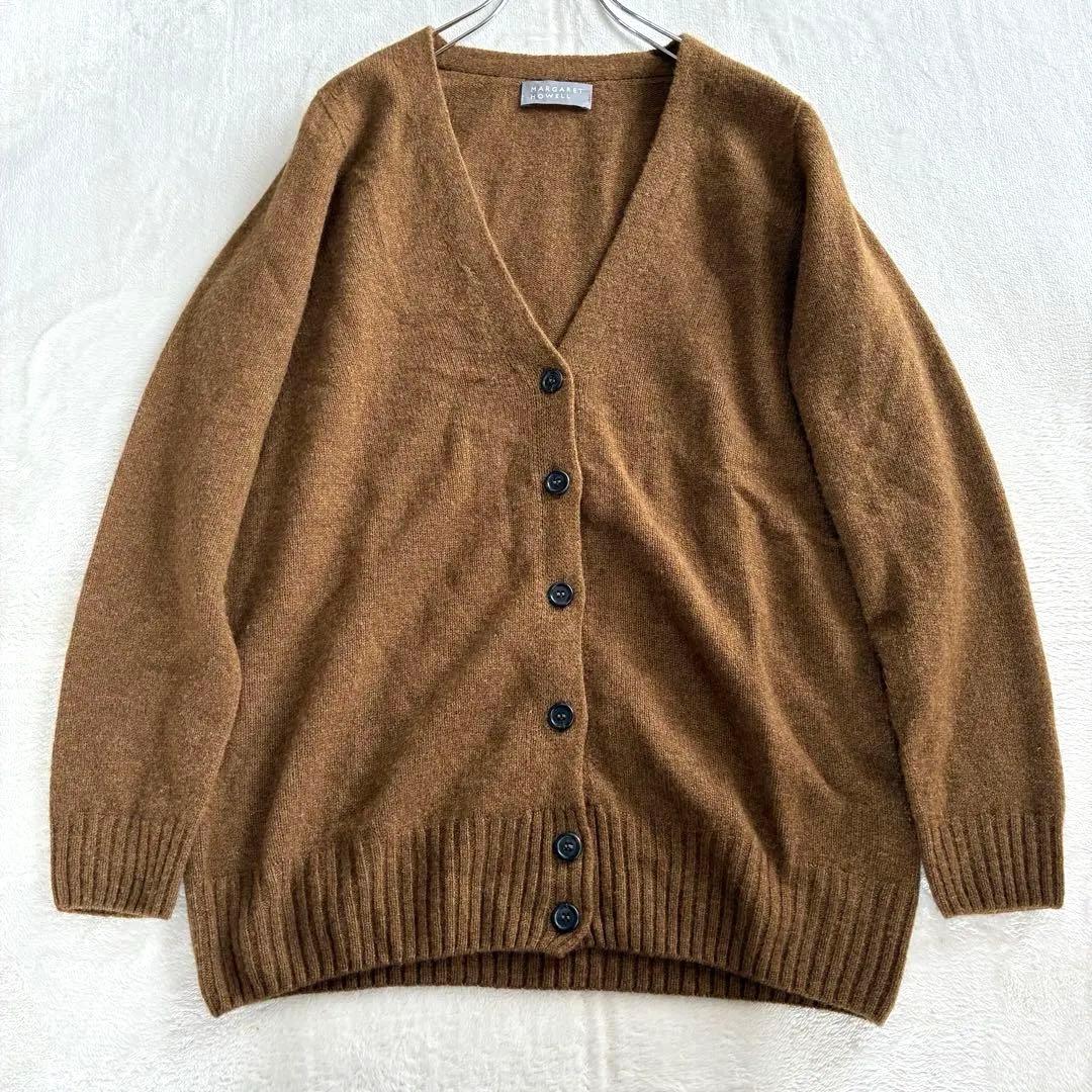 マーガレットハウエル メリノ カシミヤ カーディガン 23AW ブラウン