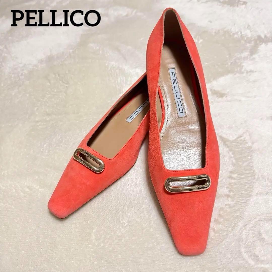 未使用級 ペリーコ アネッリ フラットシューズ ゴールド金具