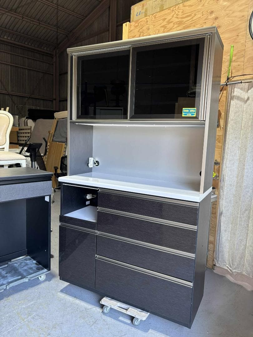 寿司 最高級 古賀家具キッチンボード、人気色 食器棚 幅120cmUsed