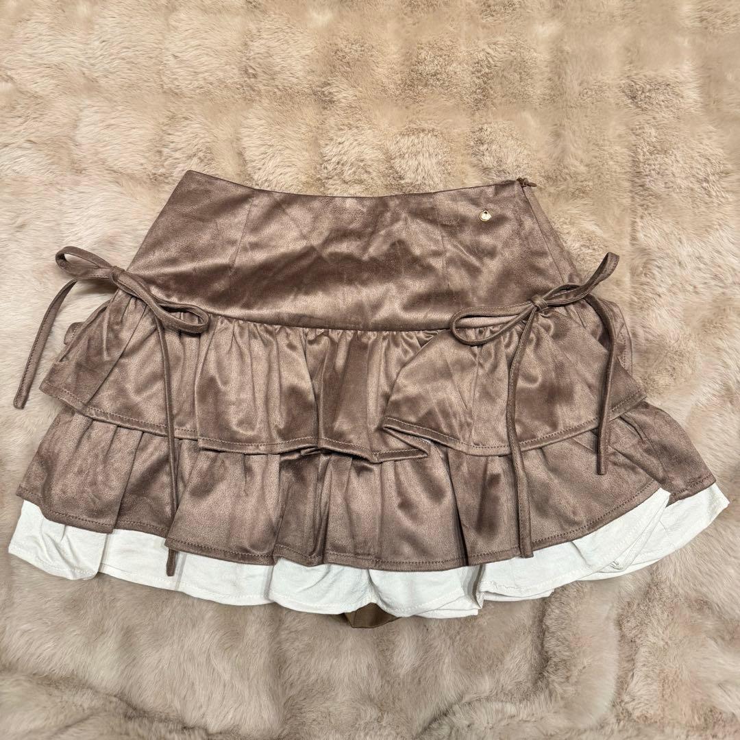 【大人気】mel gather skirt brown andmary