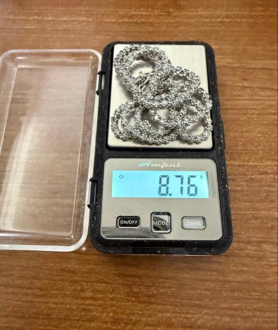 K18WG テニスネックレス ダイヤモンド3.03ct 約43cm