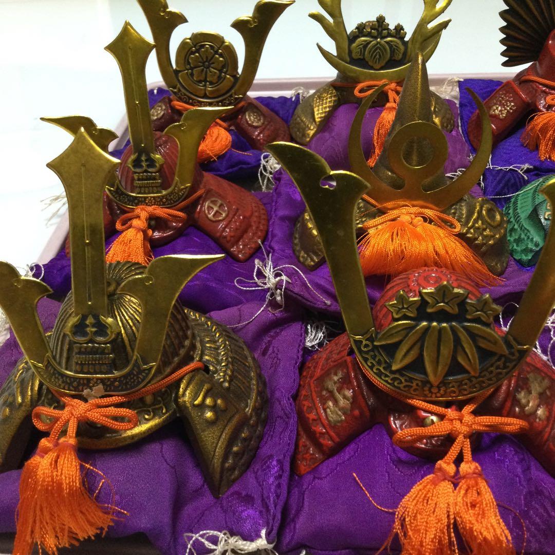 兜　置物　飾り　戦国武将兜13点