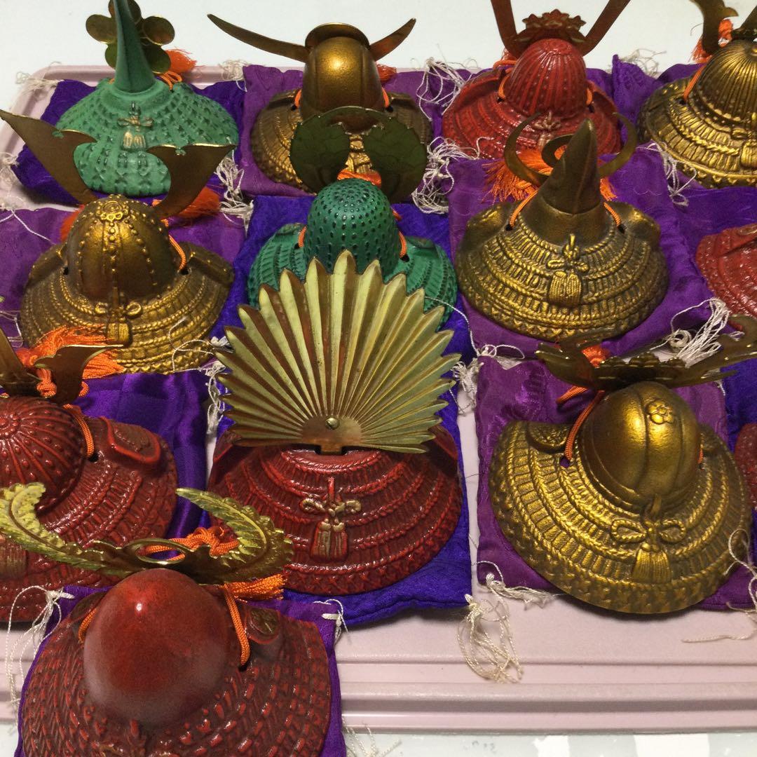 兜　置物　飾り　戦国武将兜13点