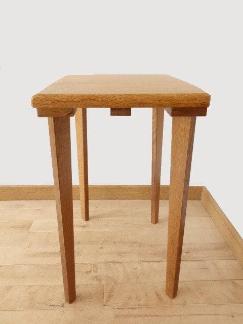 北海道手作り家具　ナラ材　 ミニテーブル 花台ミニデスク　高さ６０ｃｍ