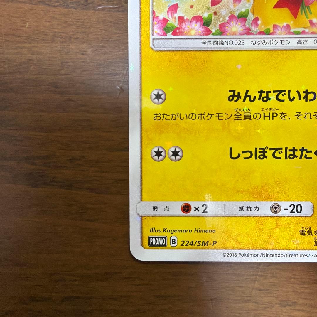 ポケモンカード　ピカチュウ　プロモカード　224/SM-P みんなでいわう