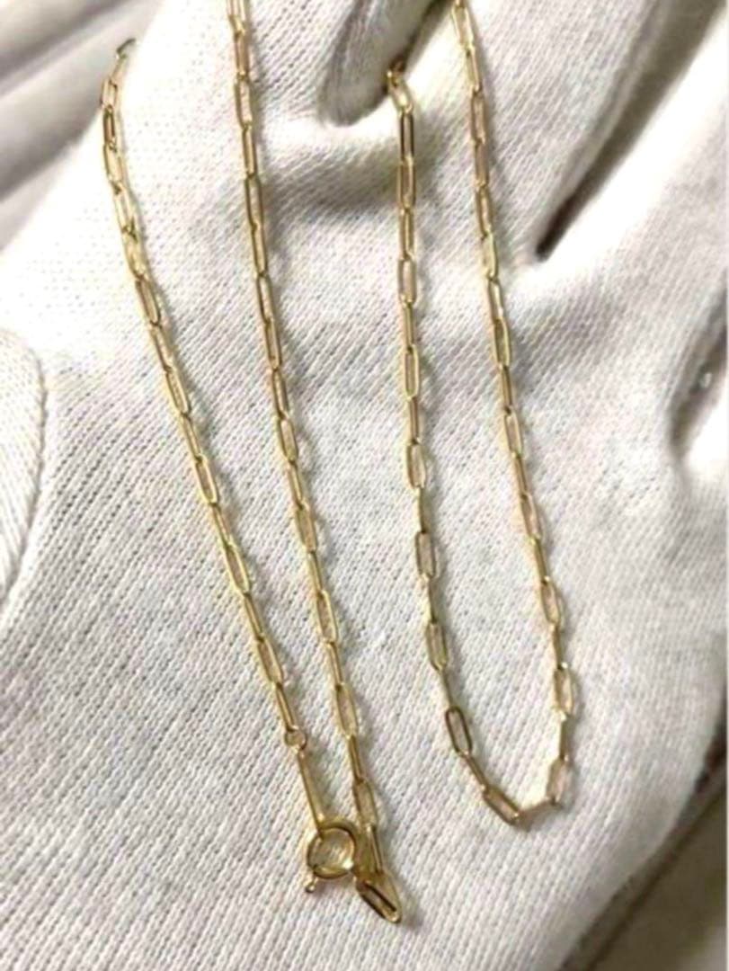 最終値下げ！！　K18 50cmペーパークリップ ネックレス 18金