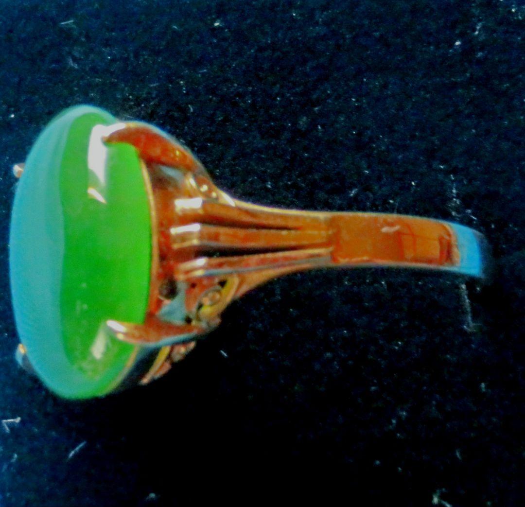 18kゴールド 翡翠石 リング ビンテージ