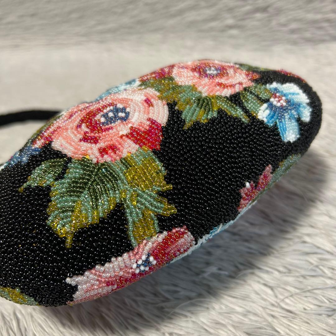 手刺繍ビーズバッグ 和装小物　和装ビーズバッグ　ハンドメイド　未使用品