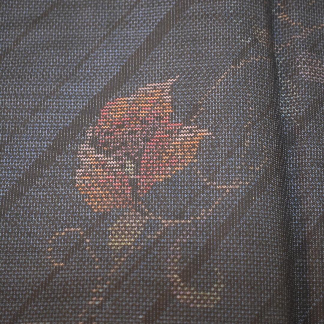 M01-2 新品保管品 正絹 本場大島紬 二部式着物 紺 唐花