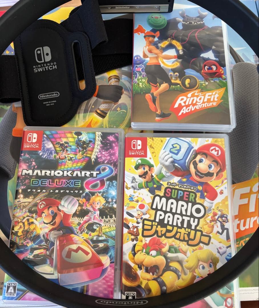 Nintendo Switch ゲーム3本セット + リングフィット用リング