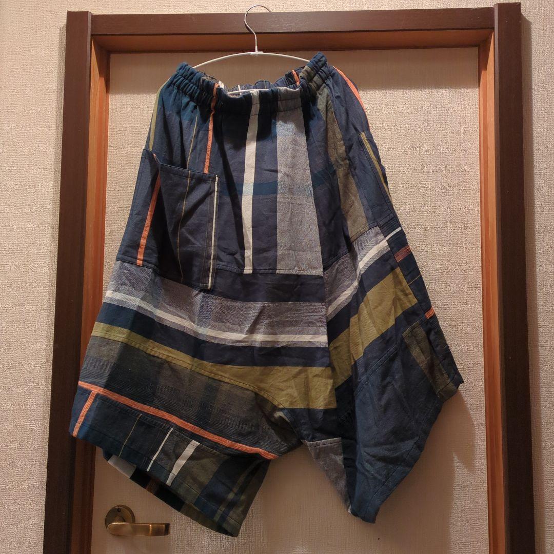 ストライプ柄サルエルパンツ