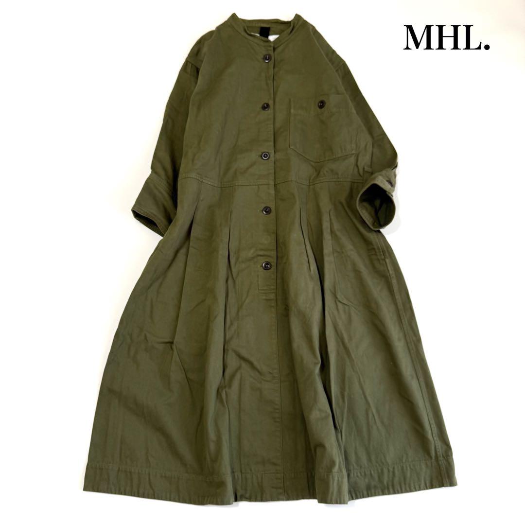 MHL. COTTON TWILL ワンピース バンドカラー　近年モデル