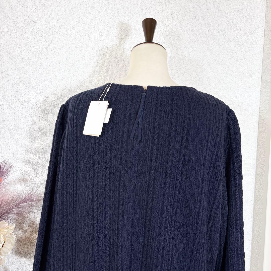 Rose Tiara★　ワンピース　大きいサイズ46　ケーブルニット　ネイビー