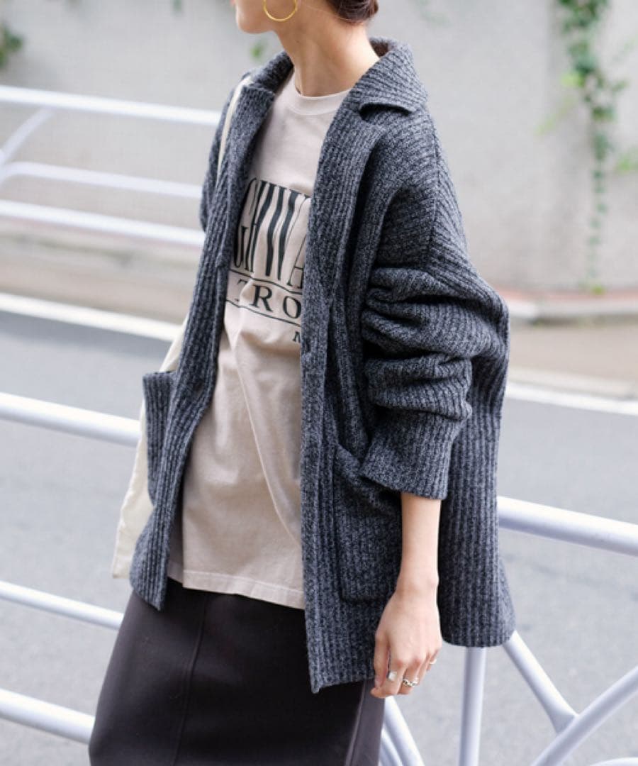 スピック&スパン　オーバーサイズニットジャケット　美品