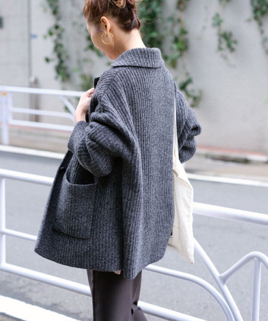 スピック&スパン　オーバーサイズニットジャケット　美品