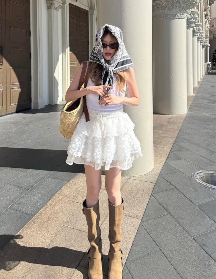 スカート THE TOE/mayfair lace skirt(white)