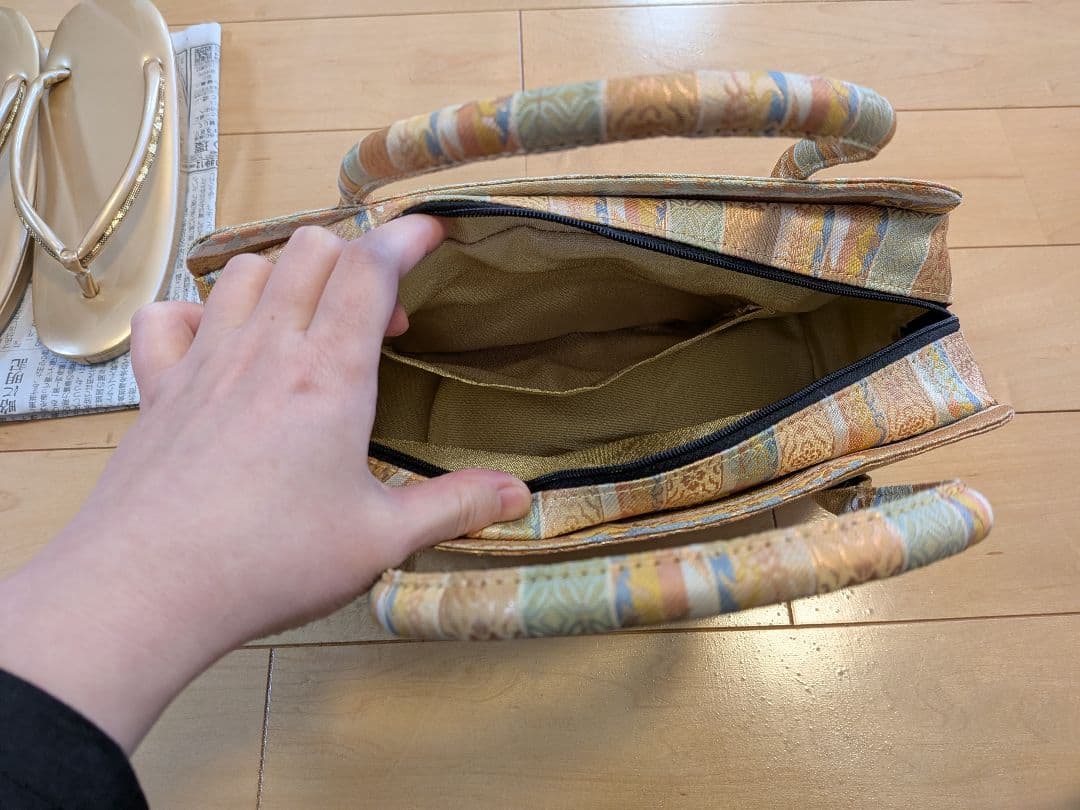 和装用バッグ草履セット　七五三　お宮参り　茶会　　利休バッグ