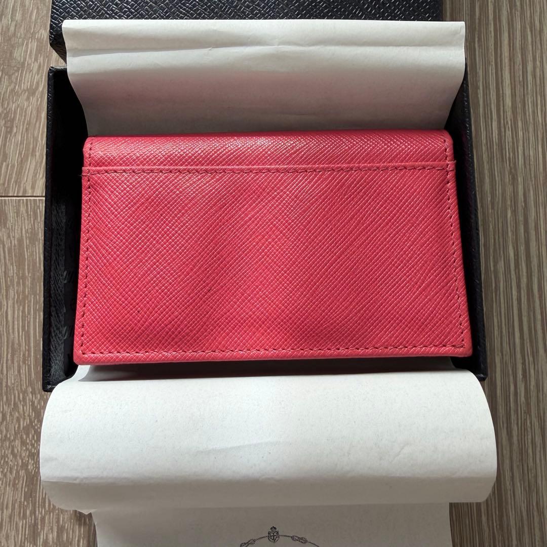 新品未使用✨　プラダ サフィアーノ　カードケース　名刺入れ　レッド　箱付き