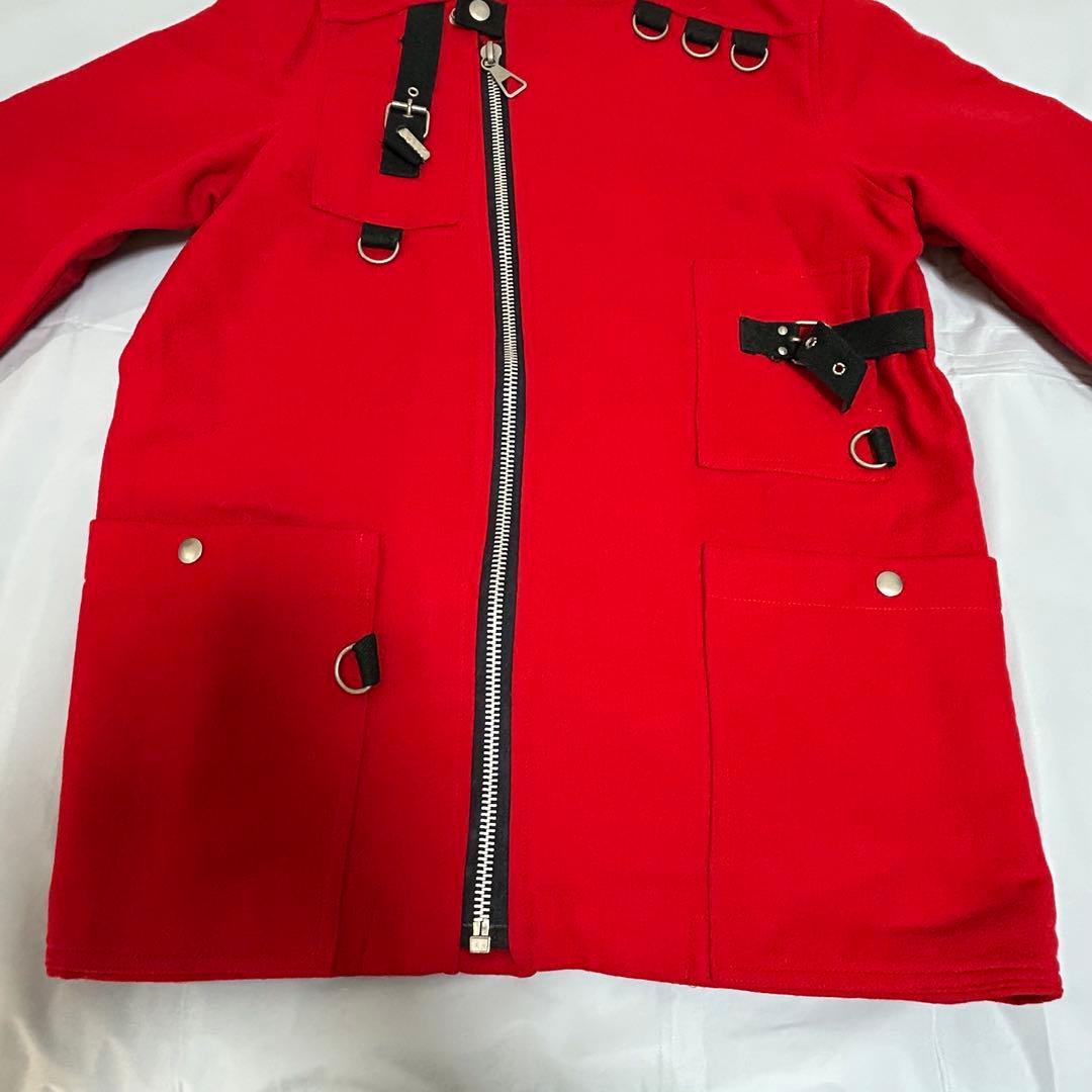 【groupie】クリームソーダ　赤ボンデージジャケット　ジッパー付き