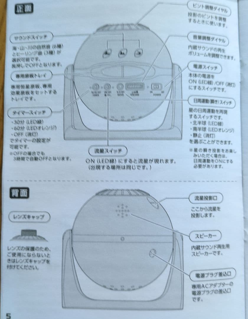 ♥自宅用プラネタリウム《セガトイズ》《流星》《サウンド》《説明書付き》高さ２０