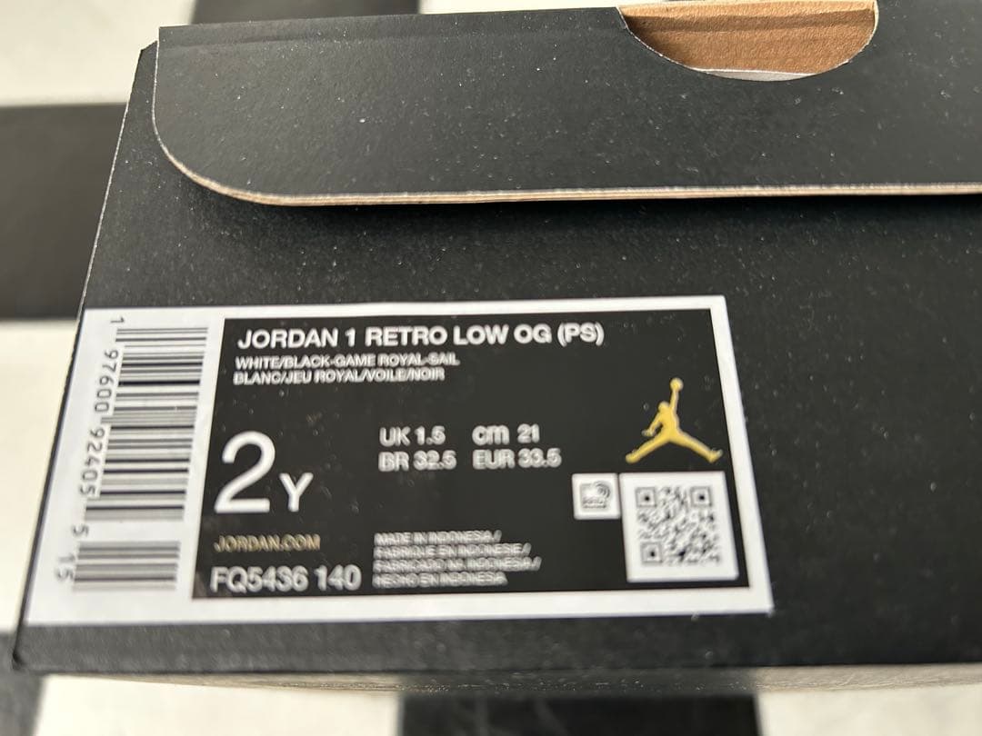 スニーカー 21cm NIKE JORDAN 1 RETRO LOW OG PS