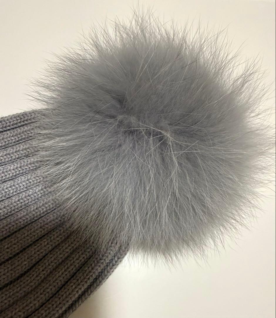 Moncler モンクレール レディース ニット帽 ニットキャップ グレー