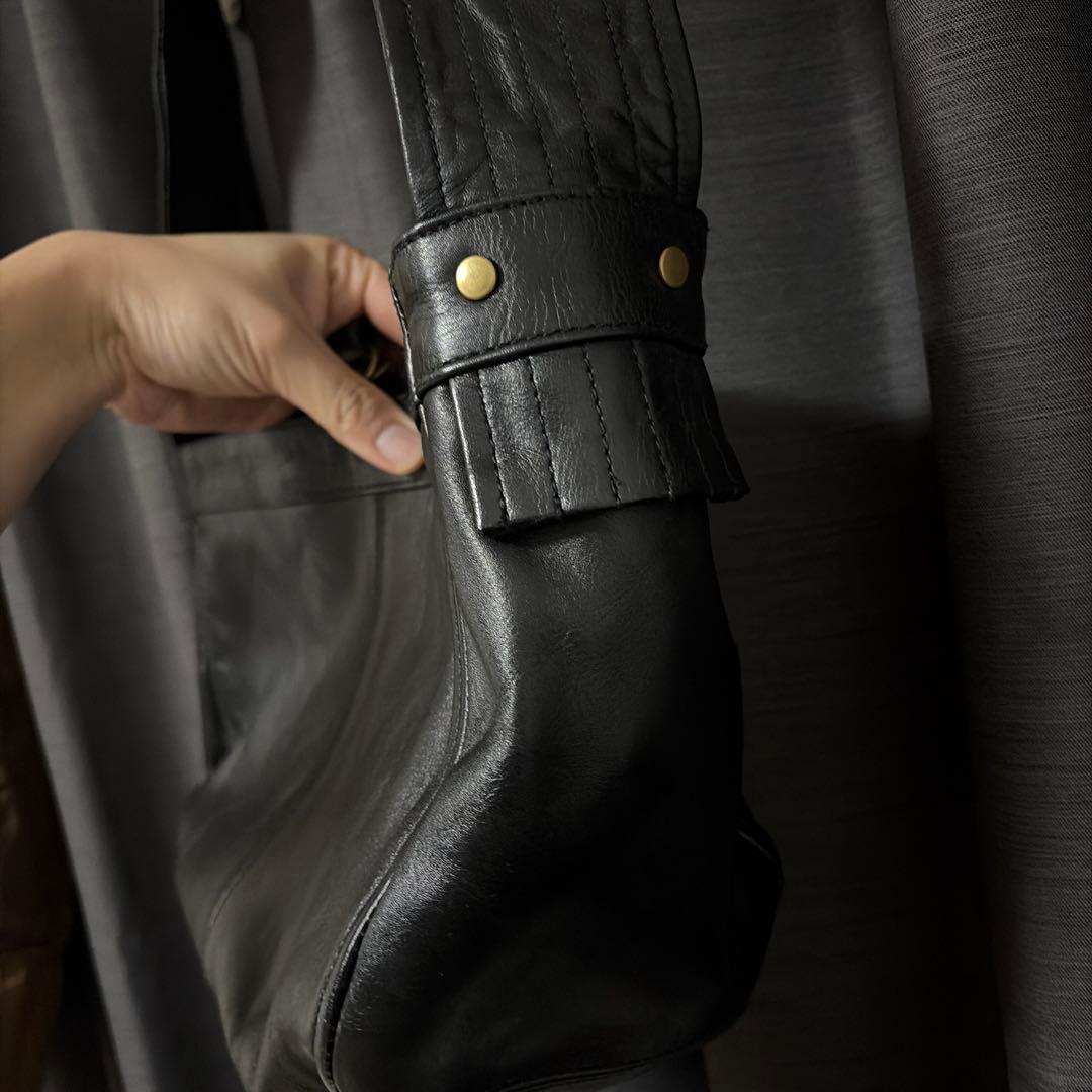 CCU NEWS PAPER BAGM シーシーユー レザーショルダーバッグ