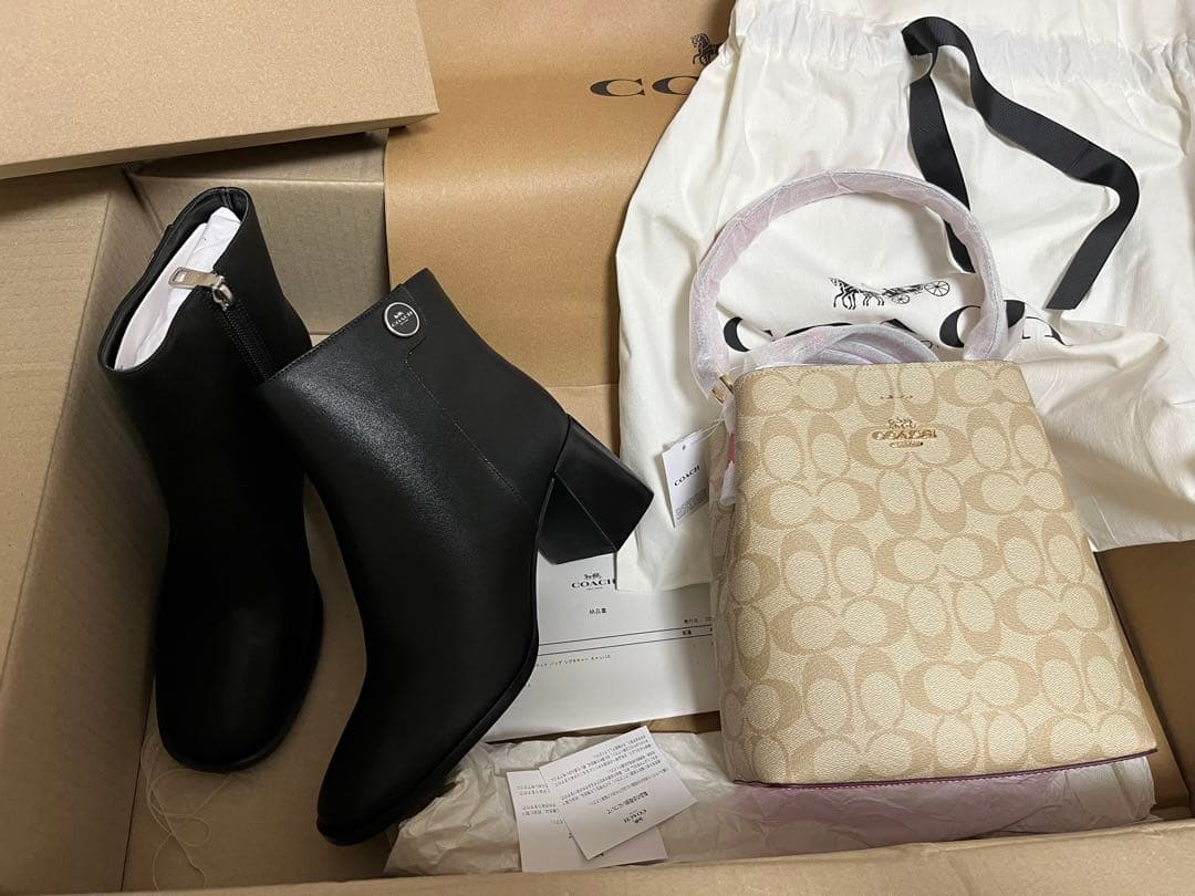 新品　Coach スモール タウン バケット バッグ シグネチャー キャンバス