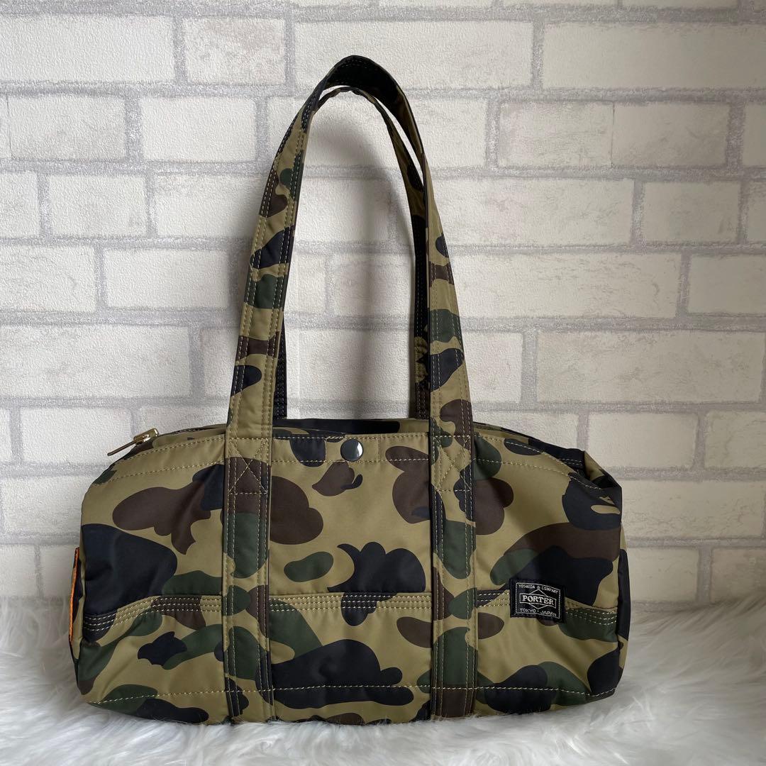 ポーター タンカー アベイシングエイプ コラボ カモフラ ドラムバッグ
