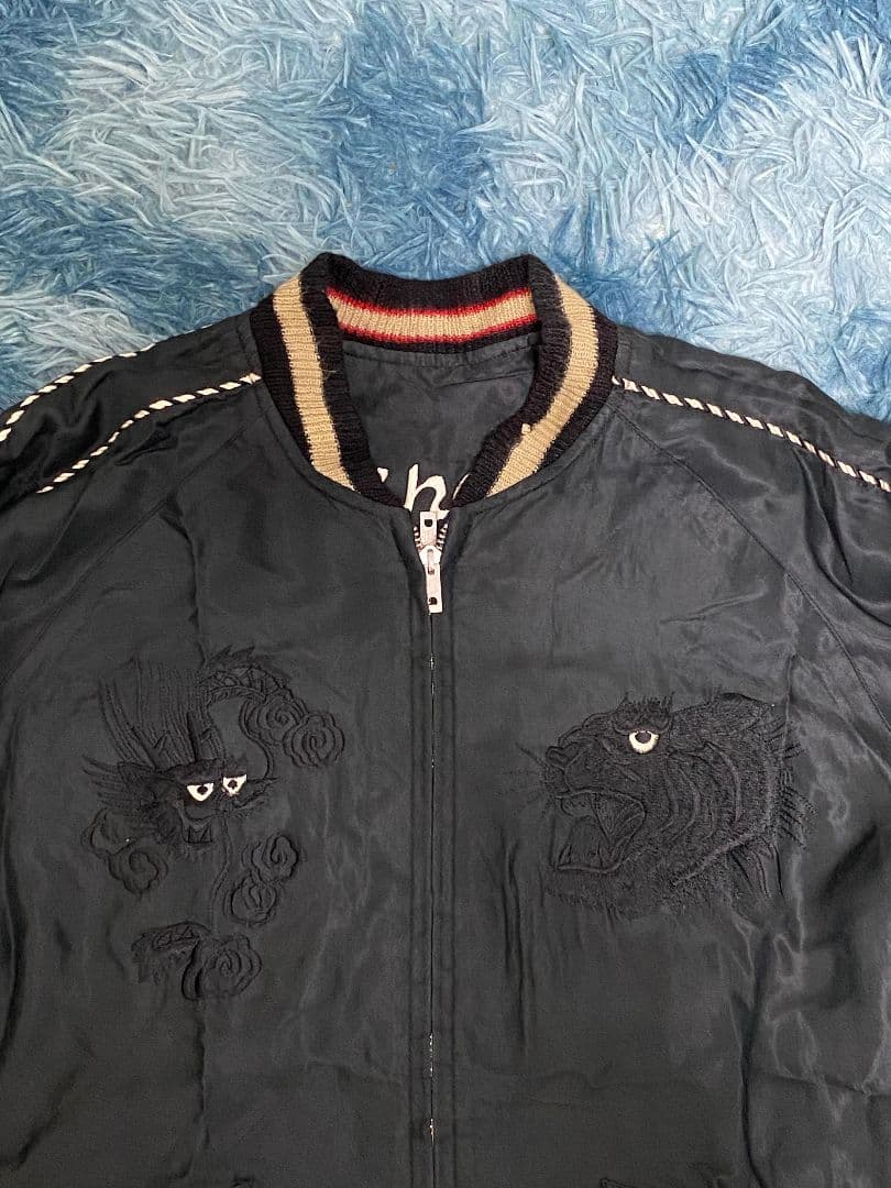 美品　希少beams x テーラー東洋スカジャン 黒龍虎　サイズF