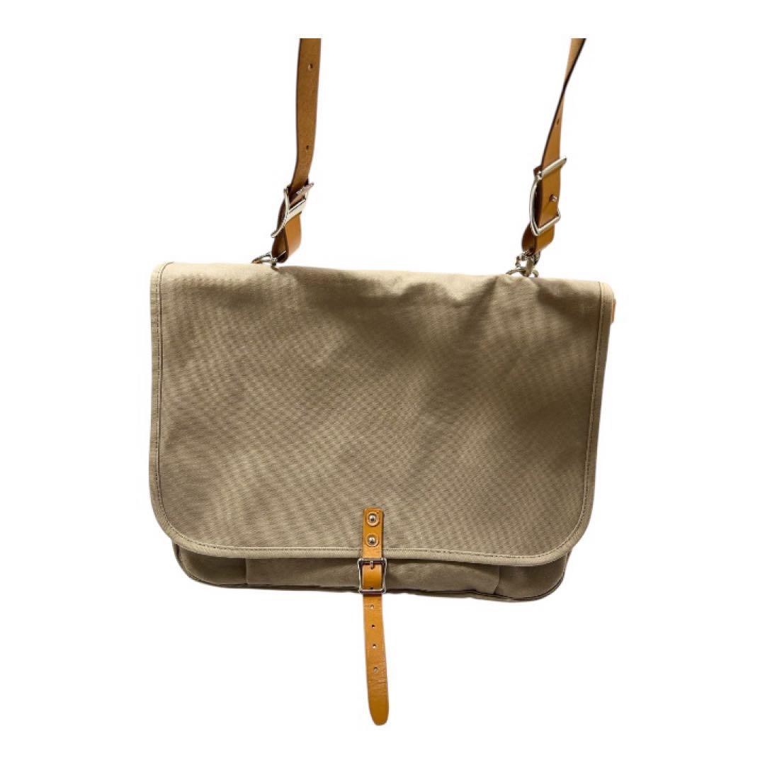 未使用　PORTER ポーター メッセンジャーバッグ キャンバス 無地 ベージュ