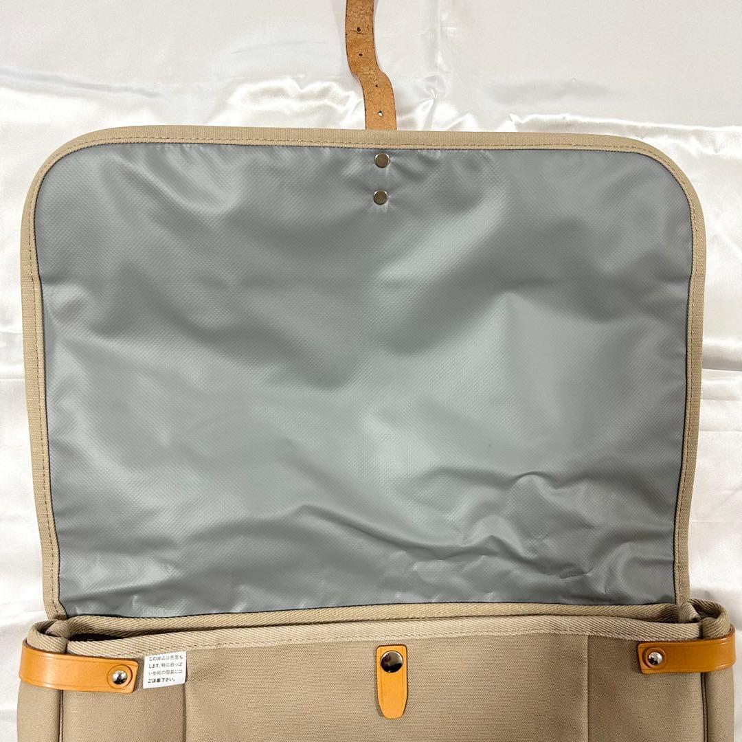 未使用　PORTER ポーター メッセンジャーバッグ キャンバス 無地 ベージュ