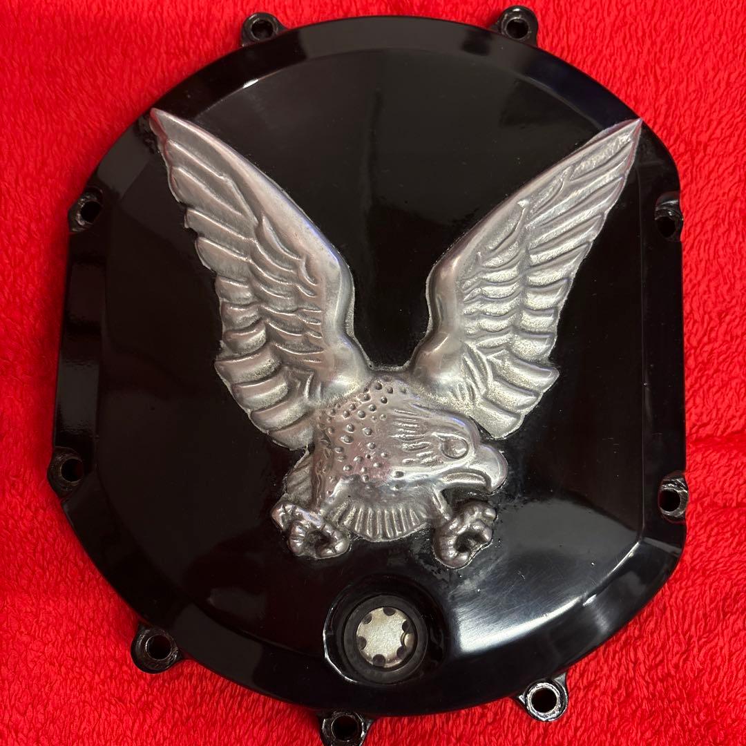 カワサキ Z1 Z2 KZキジマ復刻 イーグルエンジンカバー ブラック/シルバー