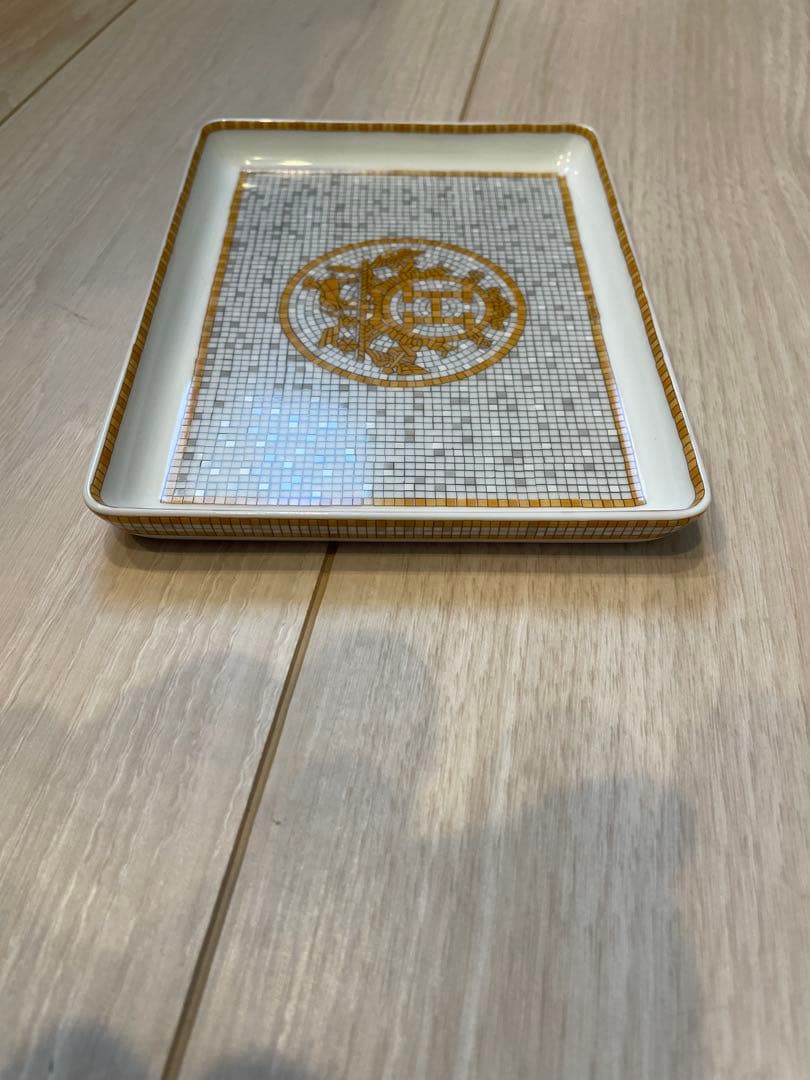 エルメス　モザイク柄　24ゴールド スクエアプレート　美品　正規品　皿　16cm