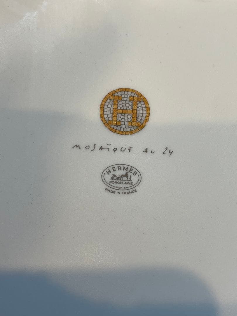 エルメス　モザイク柄　24ゴールド スクエアプレート　美品　正規品　皿　16cm