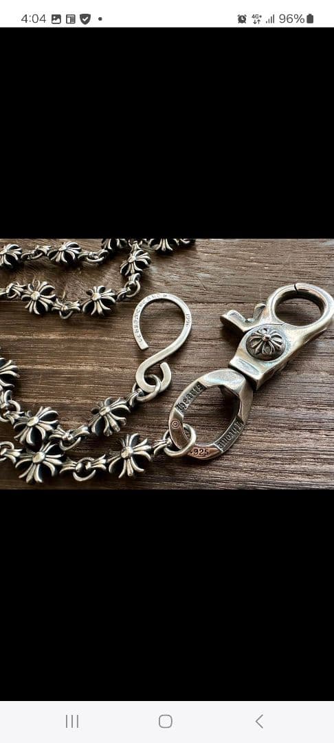 フラワーモチーフ シルバーウォレットチェーン 約60cm