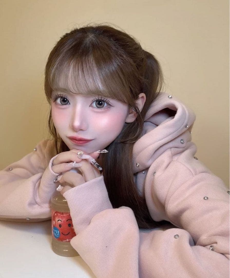 新品タグ付 ダーリッチ ピンク DDロゴビジュージップパーカー フリー F