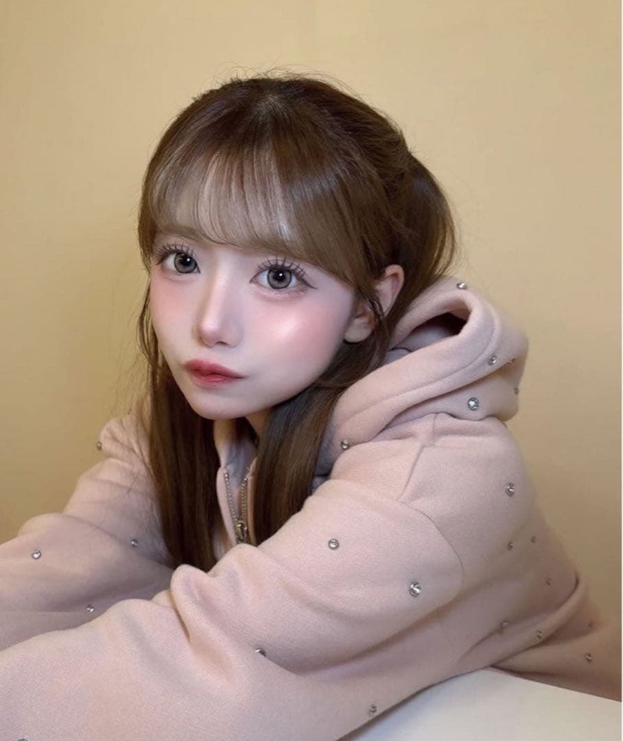 新品タグ付 ダーリッチ ピンク DDロゴビジュージップパーカー フリー F